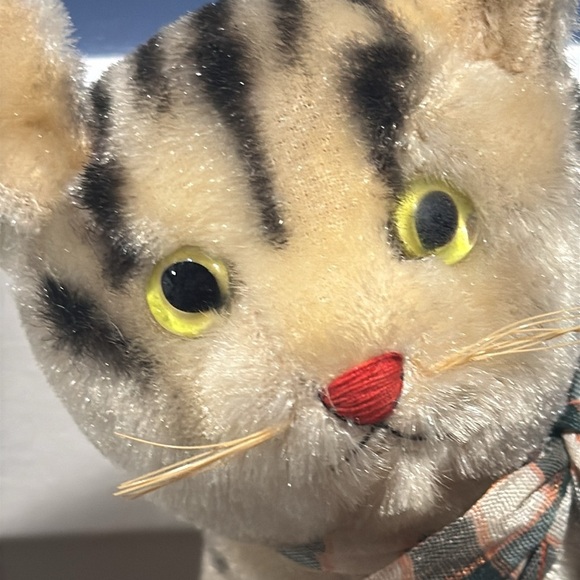 Unbranded Steiff kitten sitting cat kitty green eyes sewn nose mohair beautiful - Picture 15 of 15